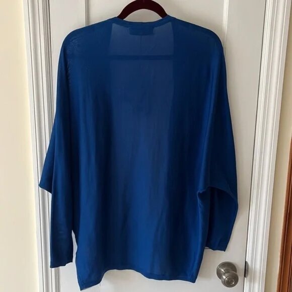 NWT Emilio Pucci Women’s Cardigan 100%Silk Sz M Royal Blue Made in Italy - Picture 2 of 9